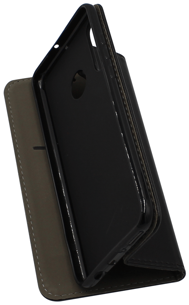 Huawei P30 Lite oldalra nyíló flipes bőrtok asztali tartó funkciós fekete