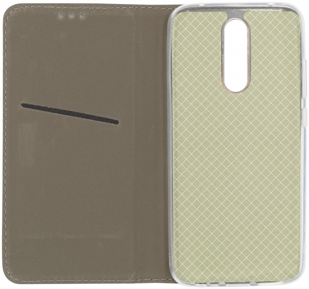 Xiaomi Redmi 8 oldalra nyíló flipes bőrtok asztali tartó funkciós rozéarany