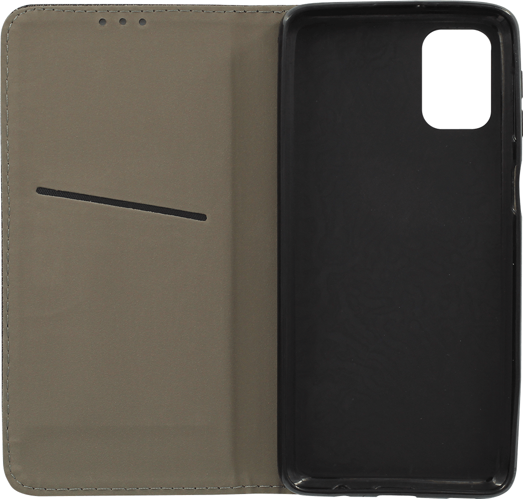 Samsung Galaxy M31s (SM-M317F) oldalra nyíló flipes bőrtok rombusz mintás fekete