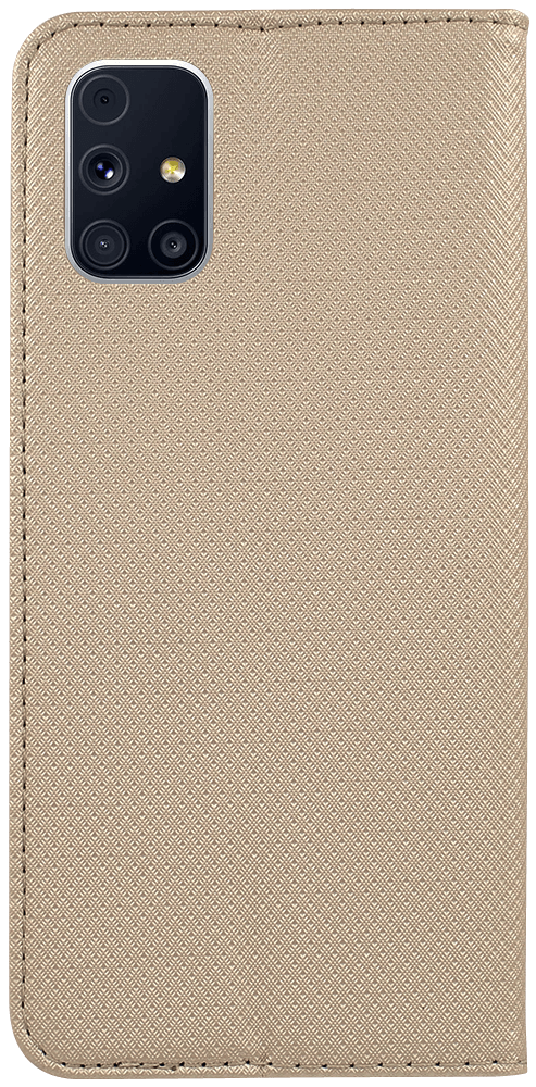 Samsung Galaxy M31s (SM-M317F) oldalra nyíló flipes bőrtok rombusz mintás arany