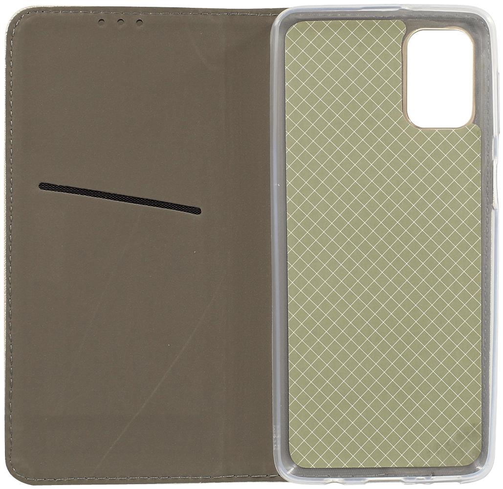 Samsung Galaxy M31s (SM-M317F) oldalra nyíló flipes bőrtok rombusz mintás arany