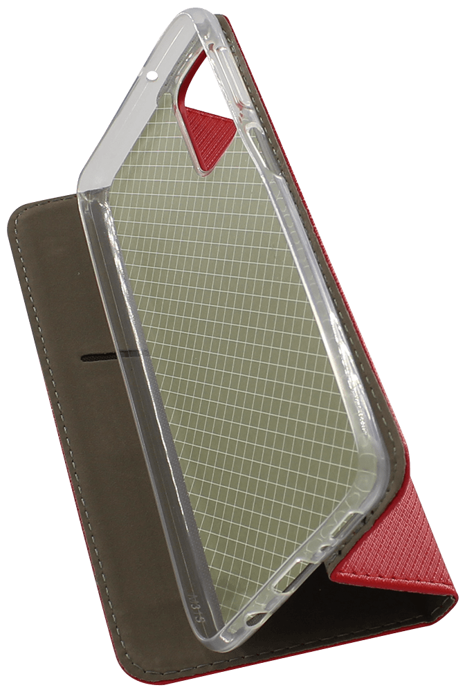 Samsung Galaxy M31s (SM-M317F) oldalra nyíló flipes bőrtok rombusz mintás piros