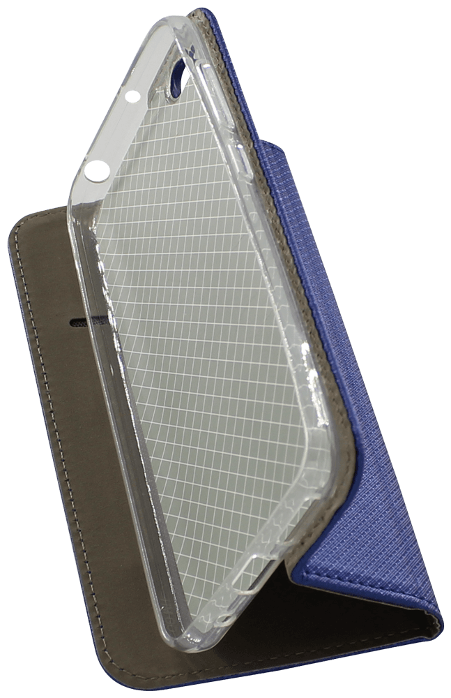 Xiaomi Redmi Go oldalra nyíló flipes bőrtok rombusz mintás sötétkék