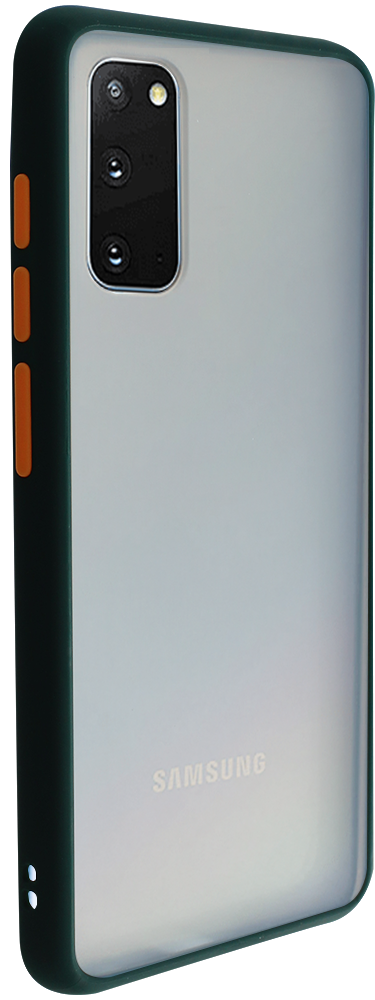 Samsung Galaxy S20 (SM-G980F) kemény hátlap Vennus Button Bumper sötétzöld