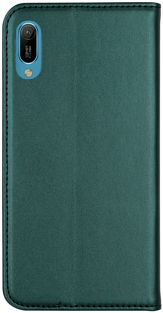 Huawei Y6 Pro 2019 oldalra nyíló flipes bőrtok asztali tartó funkciós sötétzöld