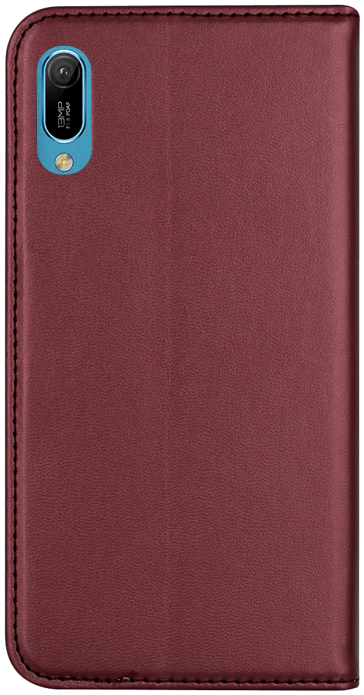 Huawei Y6 Pro 2019 oldalra nyíló flipes bőrtok asztali tartó funkciós bordó