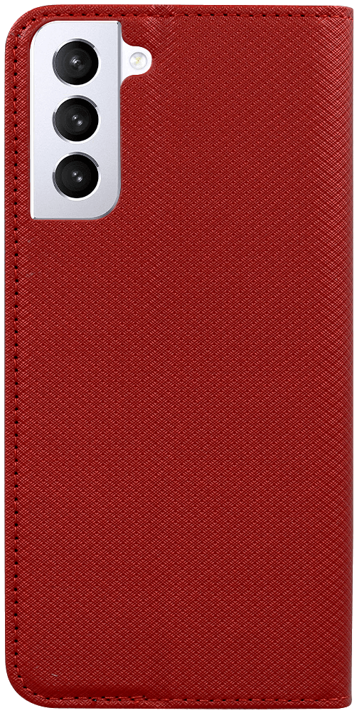 Samsung Galaxy S21 Plus 5G (SM-G996B) oldalra nyíló flipes bőrtok rombusz mintás piros