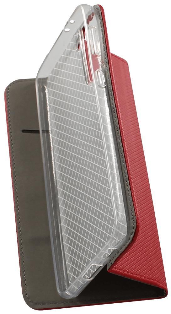 Samsung Galaxy S21 Plus 5G (SM-G996B) oldalra nyíló flipes bőrtok rombusz mintás piros