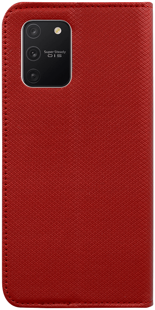 Samsung Galaxy S10 Lite (SM-G770F) oldalra nyíló flipes bőrtok rombusz mintás piros