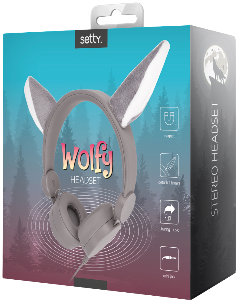 Sony Xperia 10 III Setty vezetékes fejhallgató mágneses farkas fülekkel