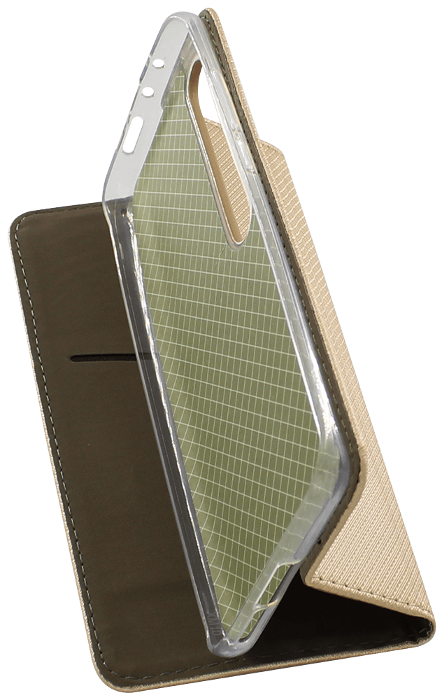 Xiaomi Mi 10 Pro 5G oldalra nyíló flipes bőrtok rombusz mintás arany