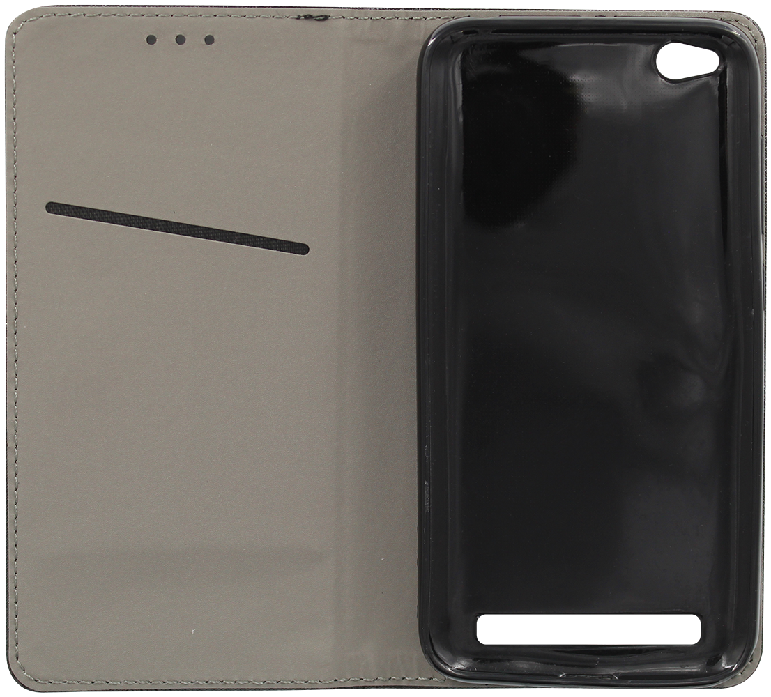 Xiaomi Redmi 5A oldalra nyíló flipes bőrtok rombusz mintás fekete