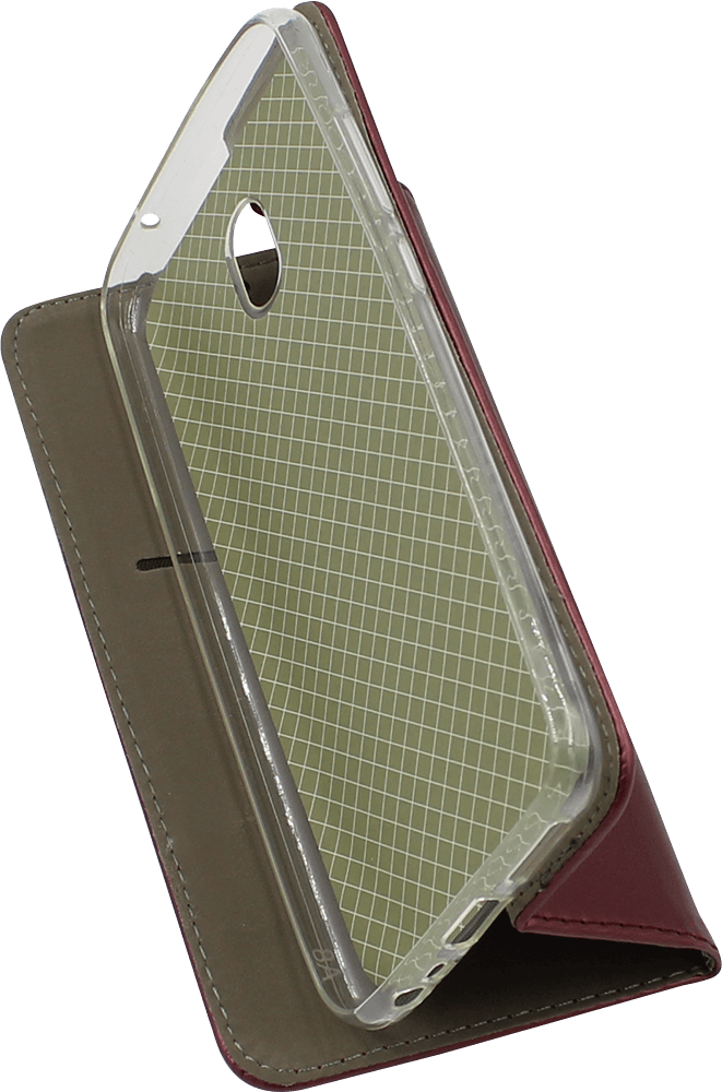 Xiaomi Redmi 8A oldalra nyíló flipes bőrtok asztali tartó funkciós bordó