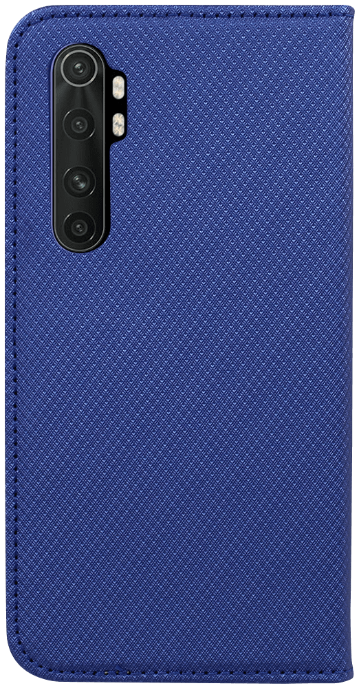 Xiaomi Mi Note 10 Lite oldalra nyíló flipes bőrtok rombusz mintás sötétkék
