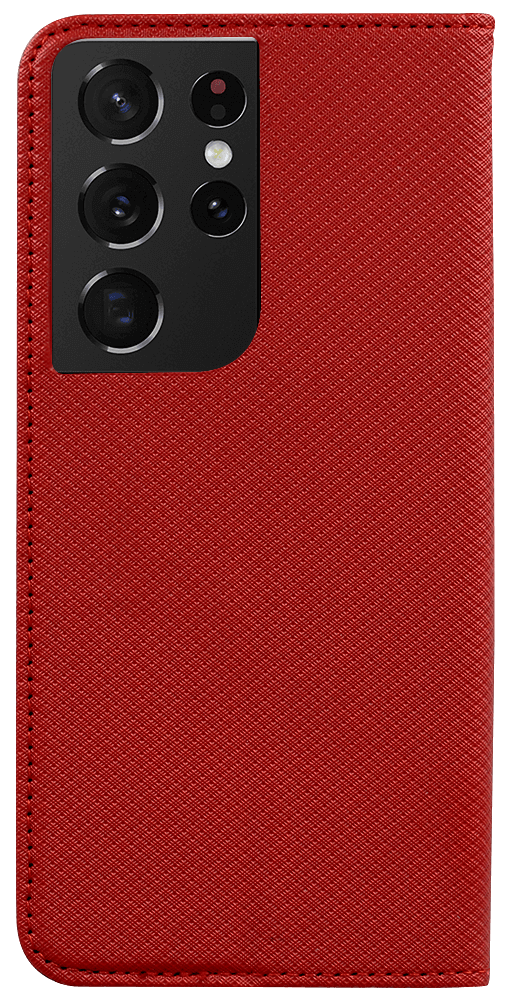 Samsung Galaxy S21 Ultra 5G (SM-G998B) oldalra nyíló flipes bőrtok rombusz mintás piros
