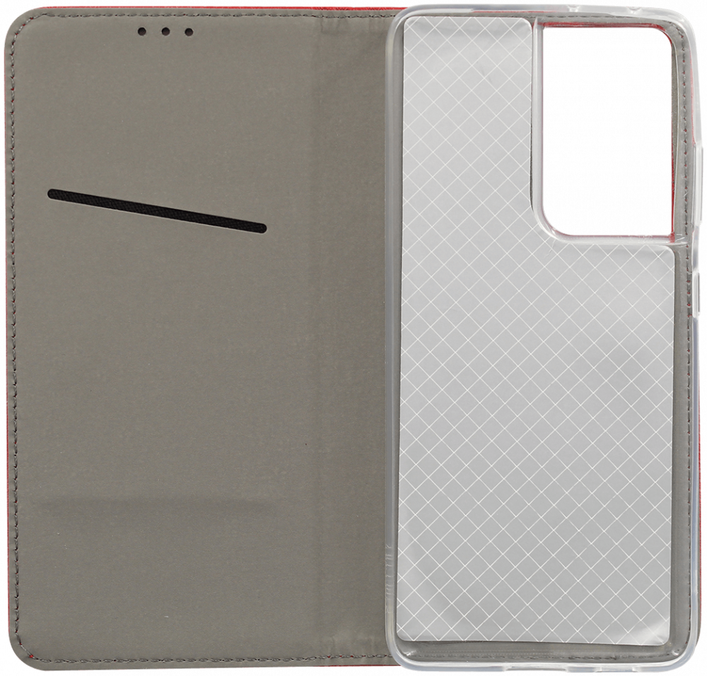 Samsung Galaxy S21 Ultra 5G (SM-G998B) oldalra nyíló flipes bőrtok rombusz mintás piros