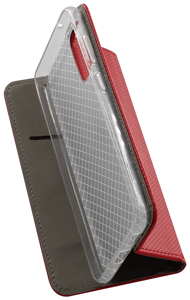 Samsung Galaxy S20 (SM-G980F) oldalra nyíló flipes bőrtok rombusz mintás piros