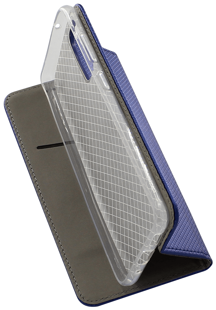 Samsung Galaxy S20 (SM-G980F) oldalra nyíló flipes bőrtok rombusz mintás sötétkék