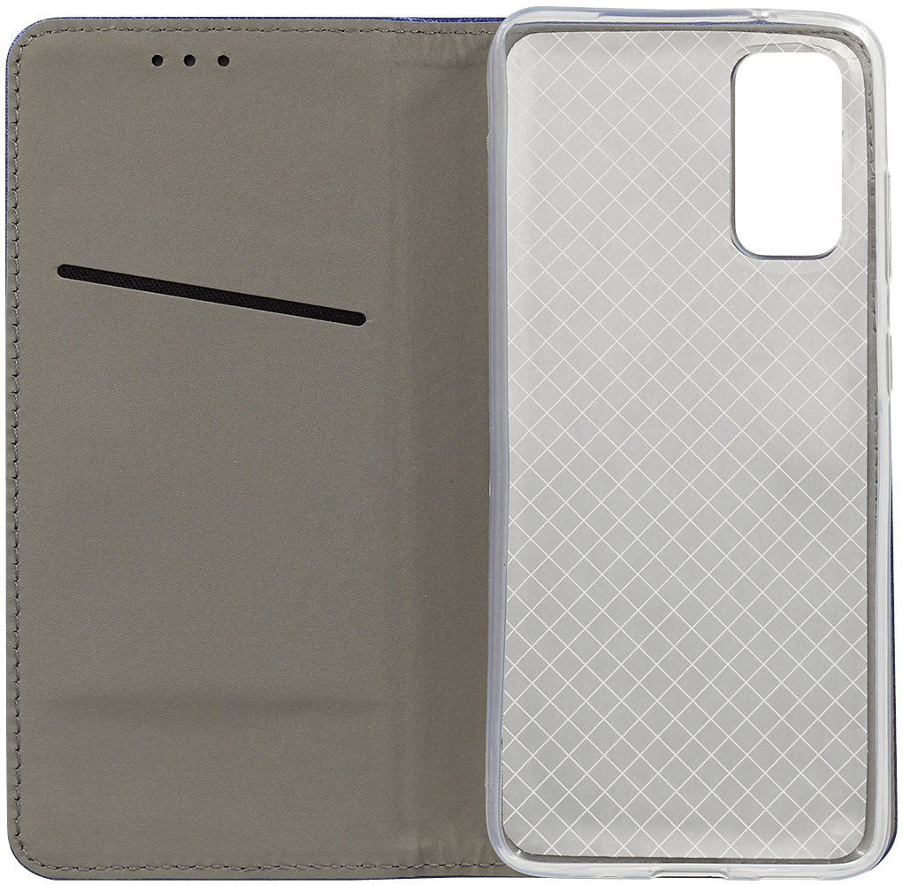 Samsung Galaxy S20 (SM-G980F) oldalra nyíló flipes bőrtok rombusz mintás sötétkék