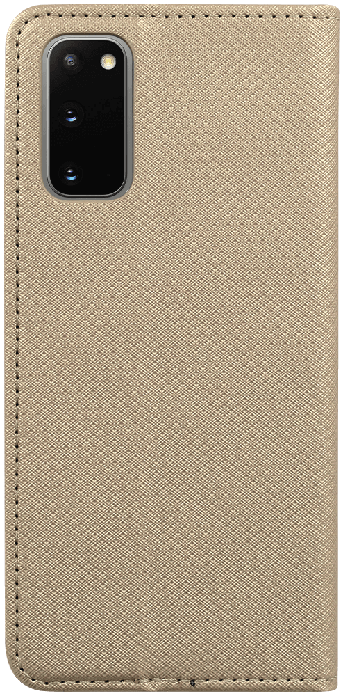 Samsung Galaxy S20 (SM-G980F) oldalra nyíló flipes bőrtok rombusz mintás arany