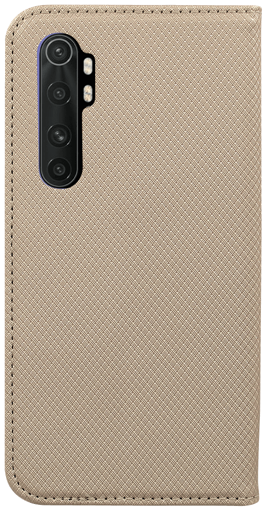 Xiaomi Mi Note 10 Lite oldalra nyíló flipes bőrtok rombusz mintás arany