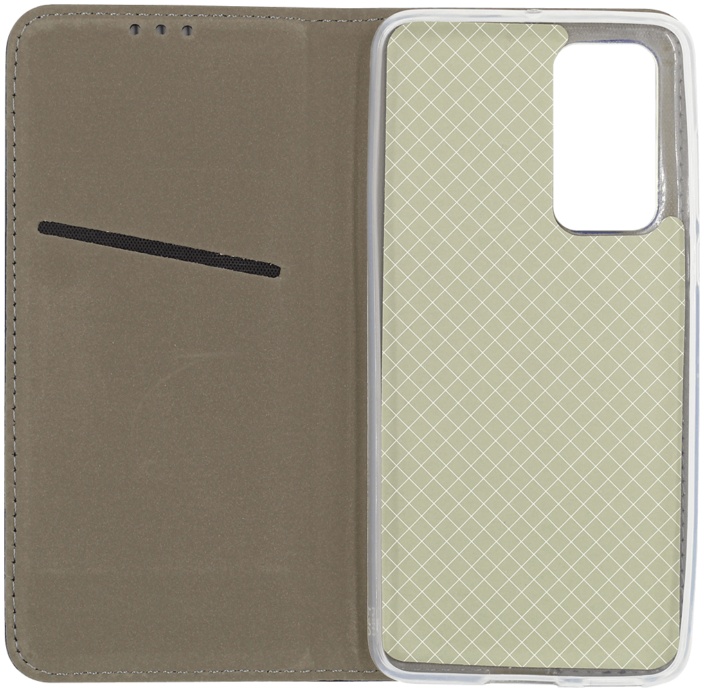 Huawei P40 oldalra nyíló flipes bőrtok asztali tartó funkciós sötétkék