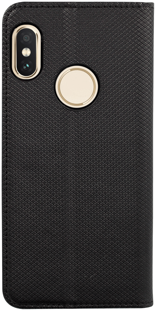 Xiaomi Redmi Note 5 Pro oldalra nyíló flipes bőrtok rombusz mintás fekete