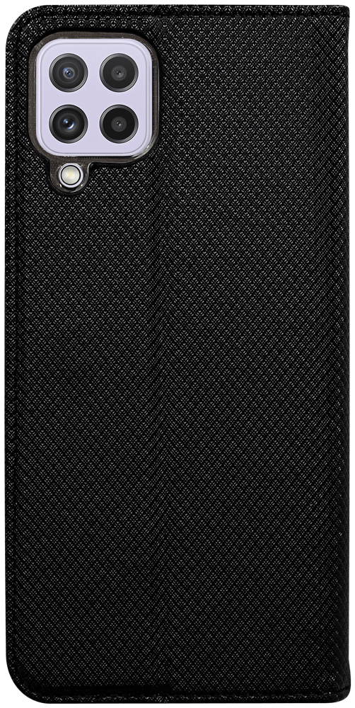 Samsung Galaxy A22 4G (SM-A225F) oldalra nyíló flipes bőrtok rombusz mintás fekete