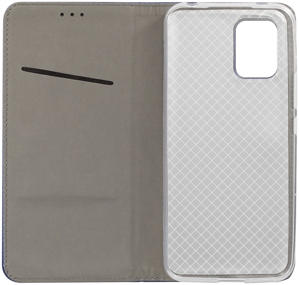 Xiaomi Mi 10 Lite 5G oldalra nyíló flipes bőrtok rombusz mintás sötétkék