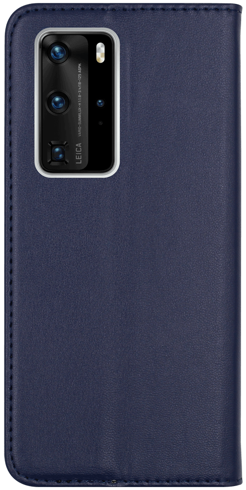 Huawei P40 Pro oldalra nyíló flipes bőrtok asztali tartó funkciós sötétkék