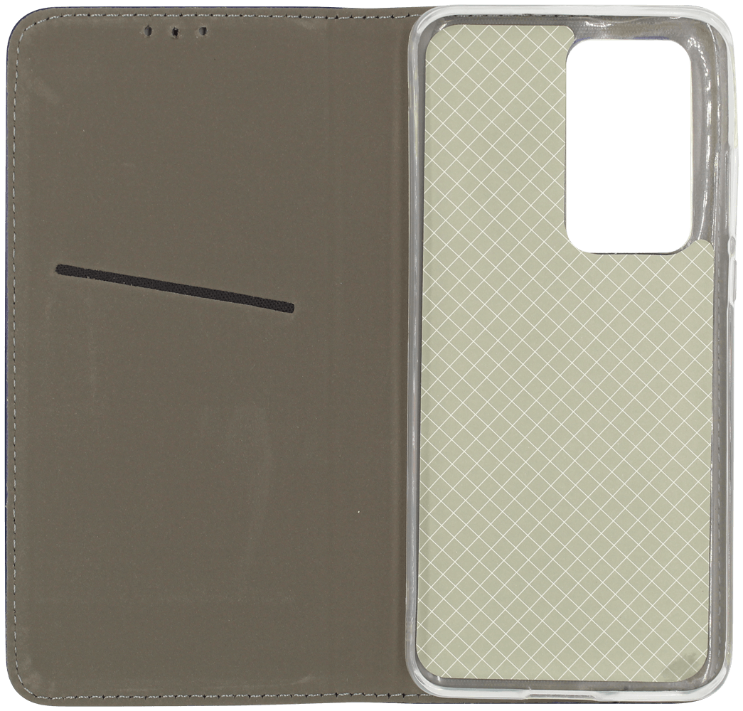 Huawei P40 Pro oldalra nyíló flipes bőrtok asztali tartó funkciós sötétkék