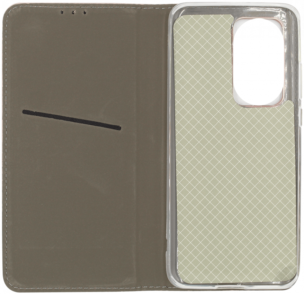 Huawei P40 Pro oldalra nyíló flipes bőrtok asztali tartó funkciós rozéarany