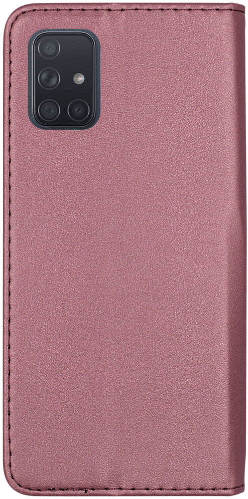 Samsung Galaxy A71 (SM-A715F) oldalra nyíló flipes bőrtok asztali tartó funkciós rozéarany