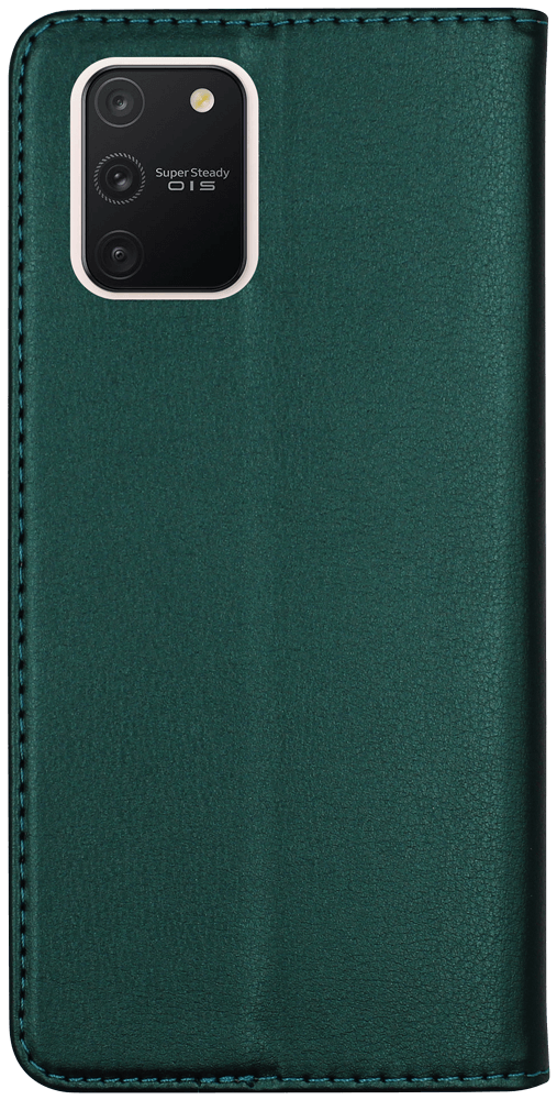 Samsung Galaxy S10 Lite (SM-G770F) oldalra nyíló flipes bőrtok asztali tartó funkciós sötétzöld
