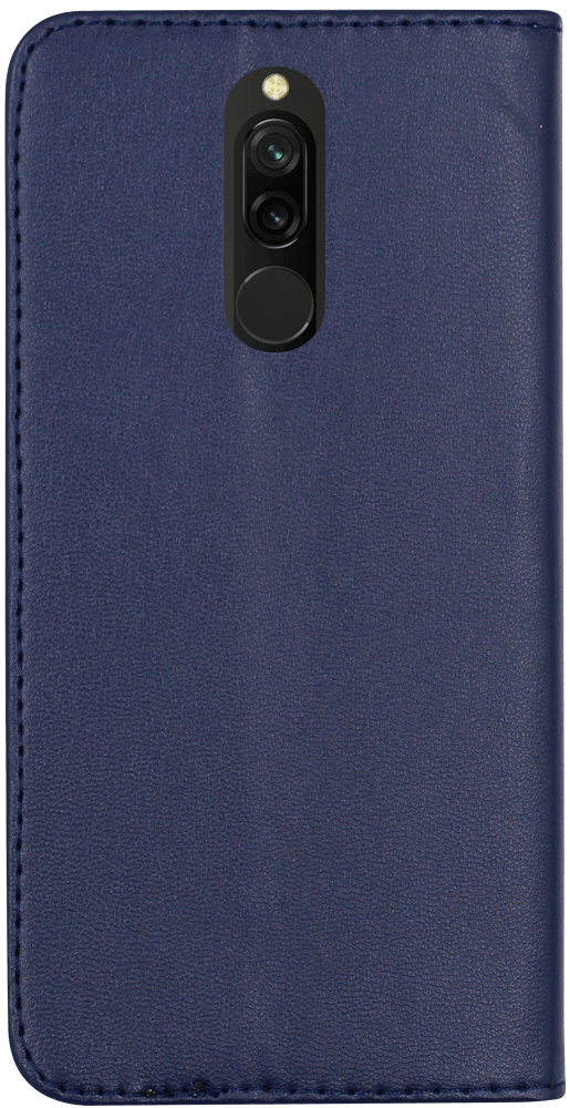 Xiaomi Redmi 8 oldalra nyíló flipes bőrtok asztali tartó funkciós sötétkék