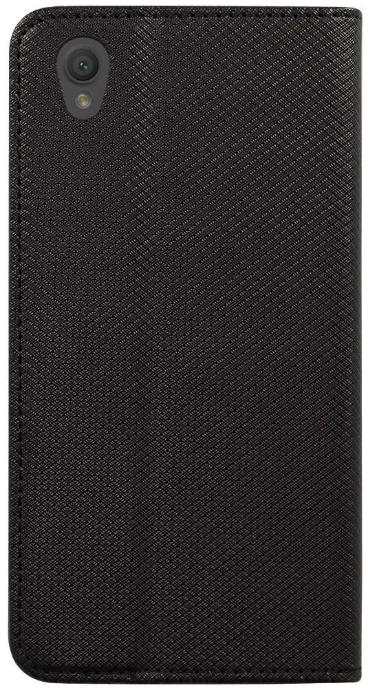Sony Xperia L1 oldalra nyíló flipes bőrtok rombusz mintás fekete