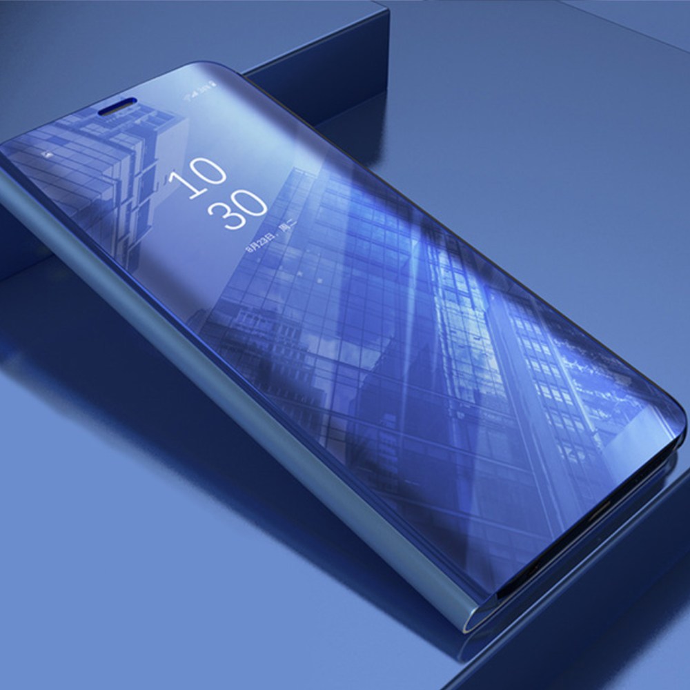 Huawei P40 Pro oldalra nyíló flipes bőrtok Smart Clear View kék