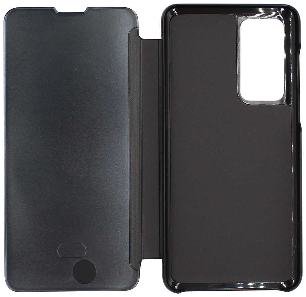 Huawei P40 oldalra nyíló flipes bőrtok Smart Clear View fekete