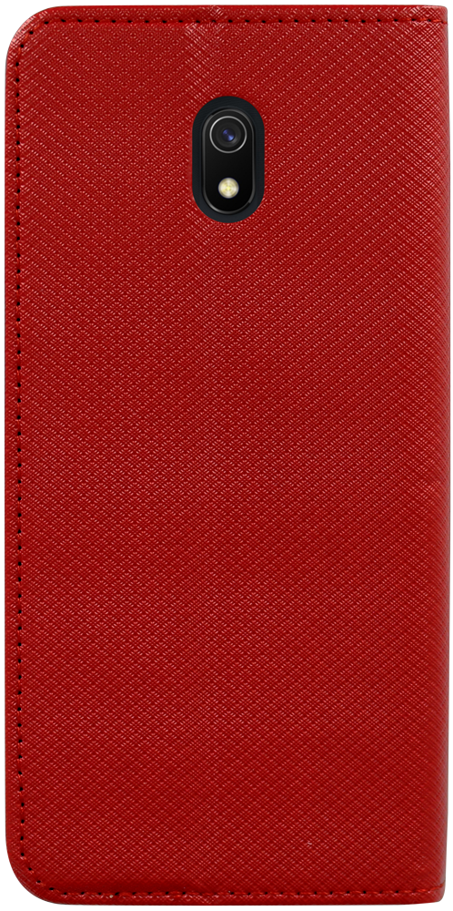 Xiaomi Redmi 8A oldalra nyíló flipes bőrtok rombusz mintás piros