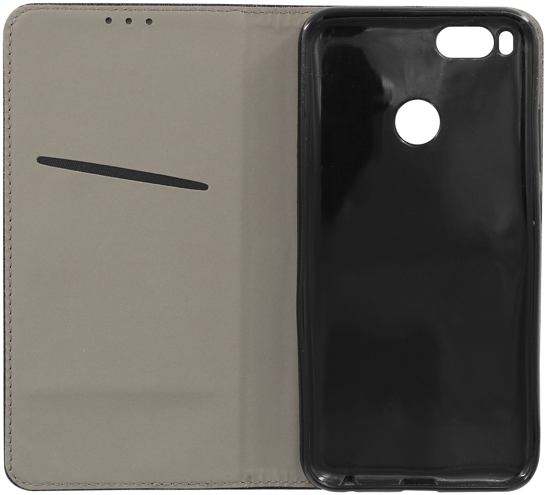 Xiaomi Mi A1 oldalra nyíló flipes bőrtok rombusz mintás fekete