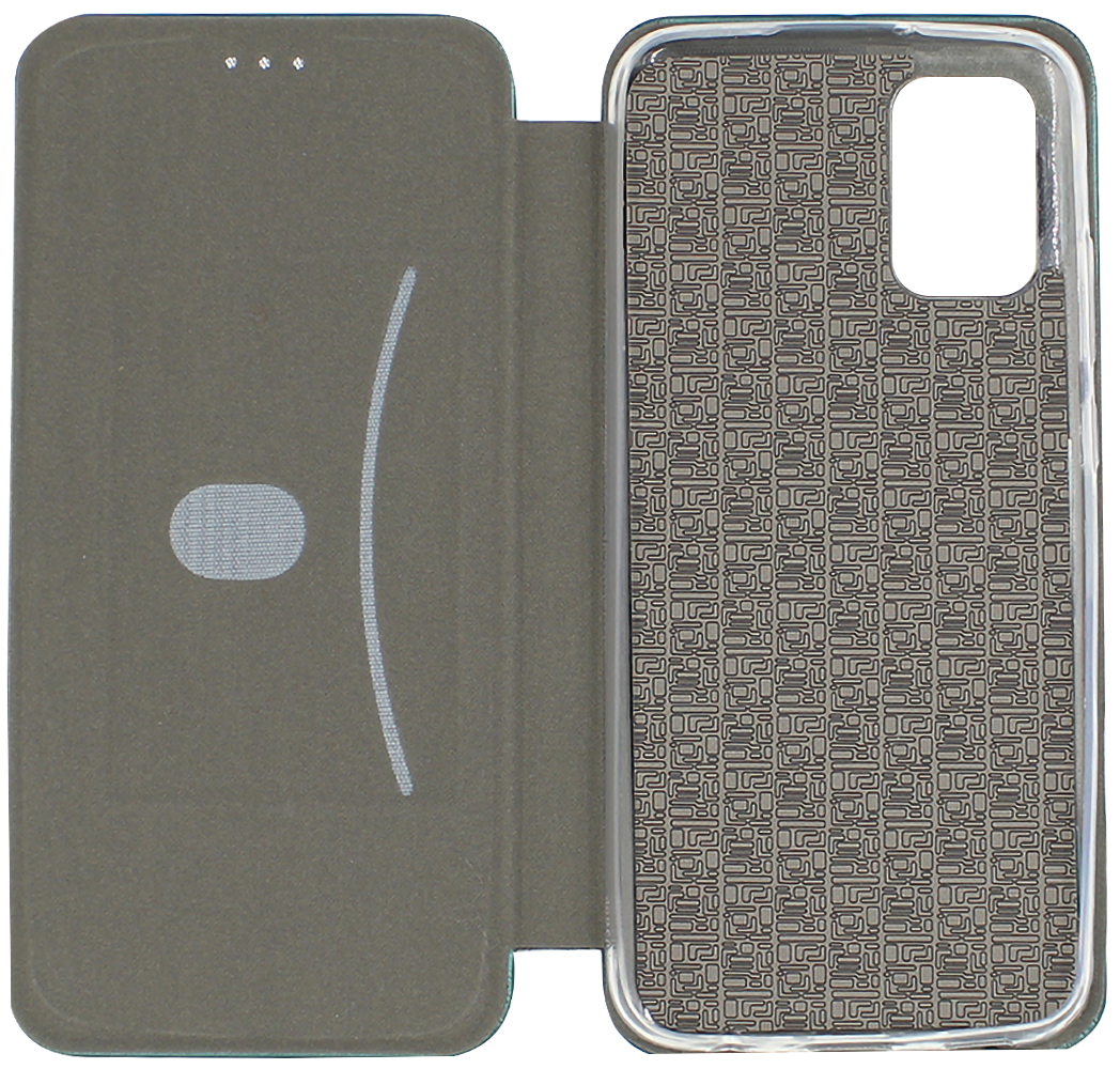 Samsung Galaxy A03s (SM-A037F) oldalra nyíló mágneses flipes bőrtok prémium minőség sötétzöld