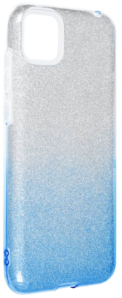 Samsung Galaxy A03s (SM-A037F) szilikon tok csillogó hátlap kék/ezüst