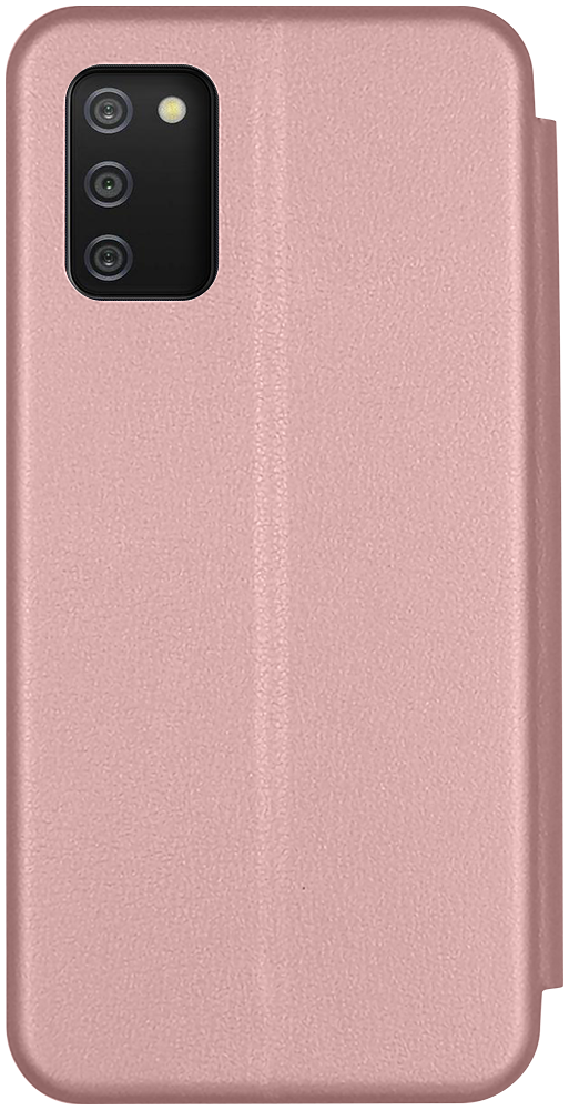 Samsung Galaxy A03s (SM-A037F) oldalra nyíló mágneses flipes bőrtok prémium minőség rozéarany
