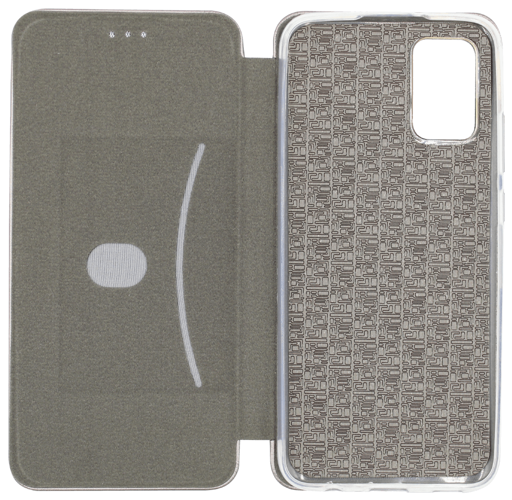 Samsung Galaxy A03s (SM-A037F) oldalra nyíló mágneses flipes bőrtok prémium minőség ezüst