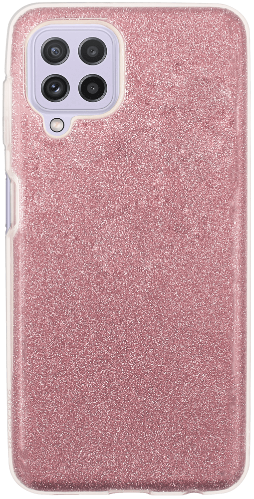 Samsung Galaxy A22 4G (SM-A225F) szilikon tok csillogó hátlap rózsaszín