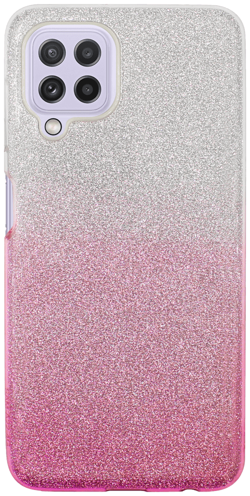 Samsung Galaxy A22 4G (SM-A225F) szilikon tok csillogó hátlap rózsaszín/ezüst