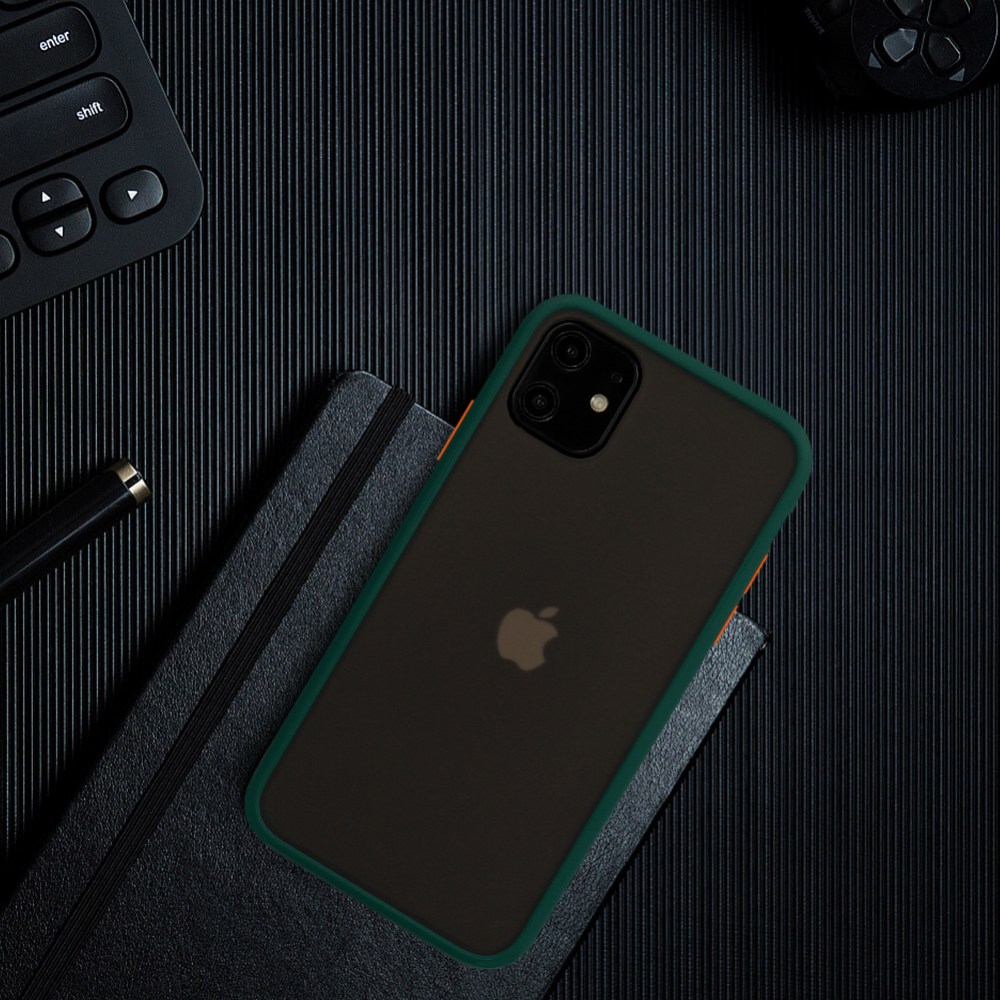 Xiaomi Redmi 9 Prime kemény hátlap Vennus Button Bumper sötétzöld