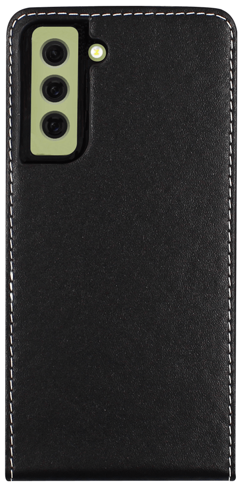 Samsung Galaxy S21 FE lenyíló flipes bőrtok fekete