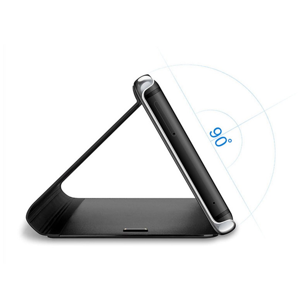 Xiaomi Mi 10T 5G oldalra nyíló flipes bőrtok Smart Clear View ezüst