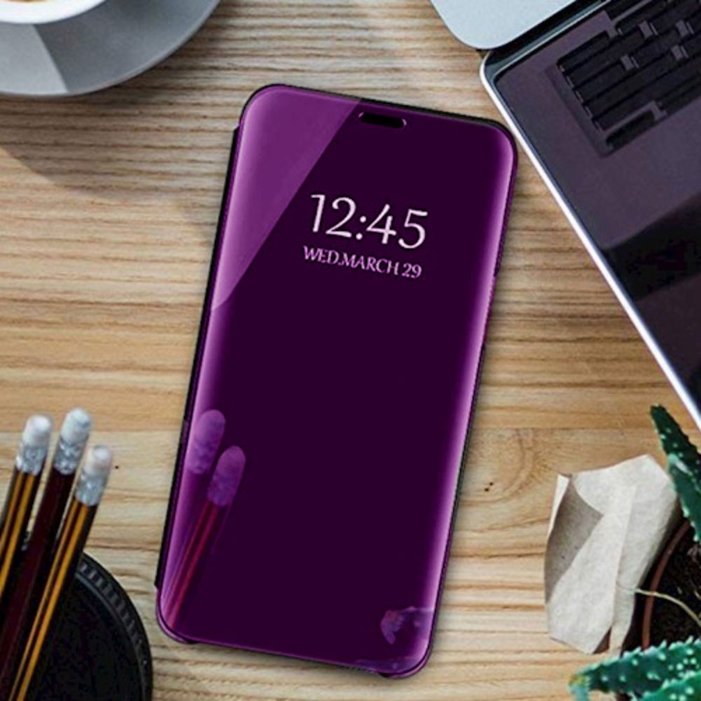 Samsung Galaxy A11 (SM-A115F) oldalra nyíló flipes bőrtok Smart Clear View lila